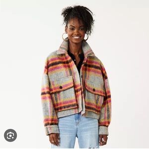 Kohls So Plaid Shacket, size Large